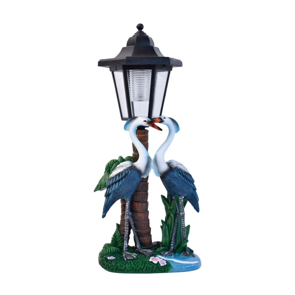 Solar Crane Garden Statue Light, Resin, Water-Resistant Bird Yard Accent for Yards, Patios and Pond Edges