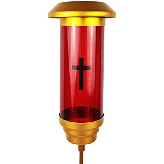 Solar Cross Cemetery Candle Holder and Lamp - Grave Lights for Cemetery$$Home Decor, Kitchen, & Other