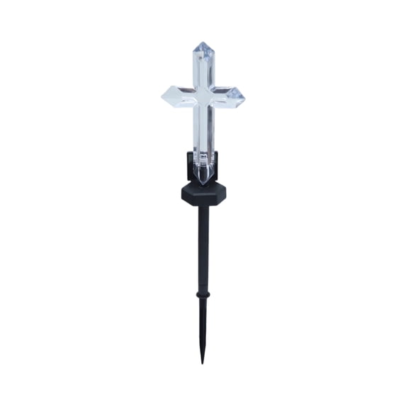 Solar Cross Garden Stake Lights, LED Memorial Lights, Waterproof Solar Powered Landscape Lamps for Lawn, Garden, Yard, Grave Decoration