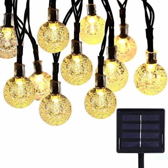 Solar Crystal Ball Lights Outdoor,Waterproof 20ft 30LED Bubble Globe Solar Fairy String Lights 8 Mode For Bistro Garden Yard Home Party Wedding Christmas Decoration.