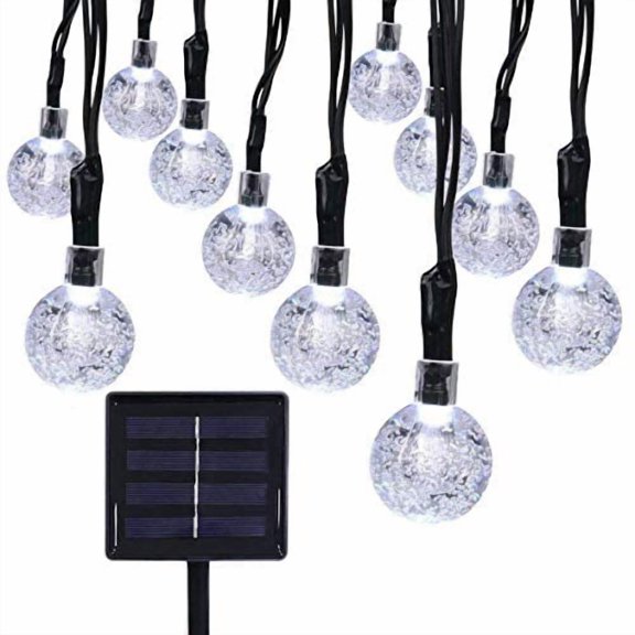 Solar Crystal Ball Lights Outdoor,Waterproof 20ft 30LED Bubble Globe Solar Fairy String Lights 8 Mode for Bistro Garden Yard Home Party Wedding Christmas Decoration-