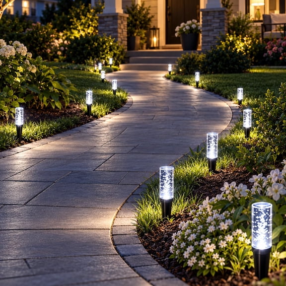 Solar Crystal Bubble Lights 40 Pack, Solar Pathway Stake Lights with 8 Modes, Outdoor Garden Decor