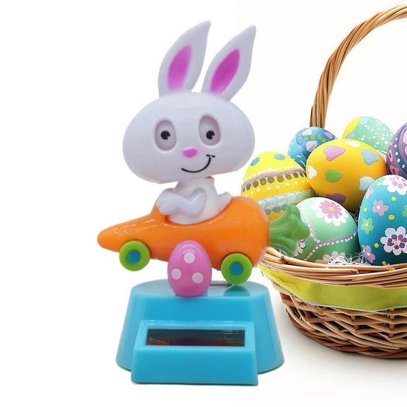 Solar Dancing Bunny Easter Decor, Solar Dancing Figurines for Dashboard Decorations Solars Powered Swing Rabbit Solars Power Kits,Rabbit Car Shaking Head Dancer Doll for Car Home Desk Decor