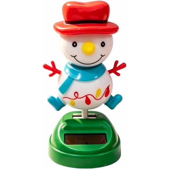 Solar Dancing Snowman Figurine Festive Desk Topper Statue