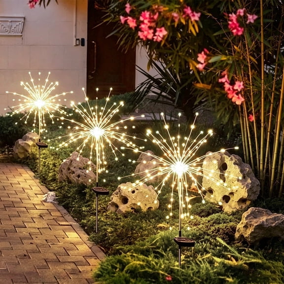 Solar Dandelions Lights Outdoor Waterproof - Solar Powered Garden Stake Lights for Lawn Patio Decor - Auto On Off Ground Lights for Yard Pathway Walkway Landscape - Set of 1 Solar Lamp
