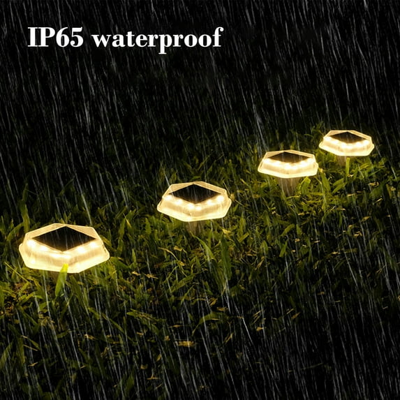Solar Deck Dock Lights Hexagon Warm White Step Lights Outdoor Waterproof Solar Powered for Driveway Post Fence Stairs Yard Patio Pathway Porch