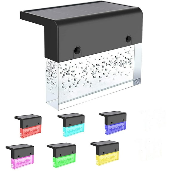 Solar Deck Lights 6 Pack, Solar Step Lights Outdoor, Warm White/Color Changing Solar Fence Light for Patio Garden Yard