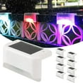 thumbnail image 1 of Solar Deck Lights 8 Pack Solar Fence Light Solar Powered Outdoor Step Light IP65 Waterproof LED Solar Pathway Light for Deck Fence Railing Garden Patio Stair Yard (White Shell,Colorful Lighting), 1 of 4