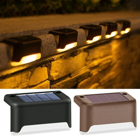 Solar Deck Lights Fence Post Lights Outdoor Solar Step Lights Waterproof LED for Outdoor Stairs,Step,Fence-Black/NM