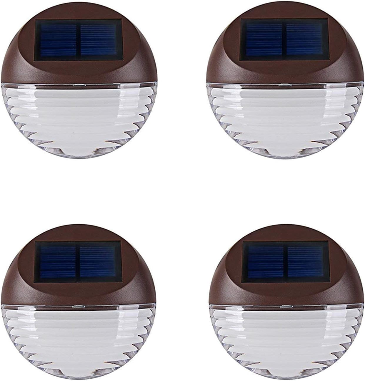 Solar Deck Lights Outdoor, 4 Pack Solar Step Lights Wall Lamp LED ...