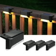 thumbnail image 1 of Solar Deck Lights Outdoor, 4 Pack Solar Step Lights Waterproof LED Solar Lights for Outdoor Fence, Decks, Step, Railing, Stairs, Yard, Garden, Patio Lights, Black Warm White, 1 of 7