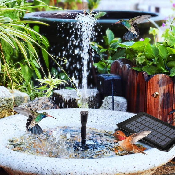 Solar-Powered Bird Bath Fountain Pump, DIY Water Fountain Kit, 9.1" Tall Outdoor Pond Pump with 3M Cord