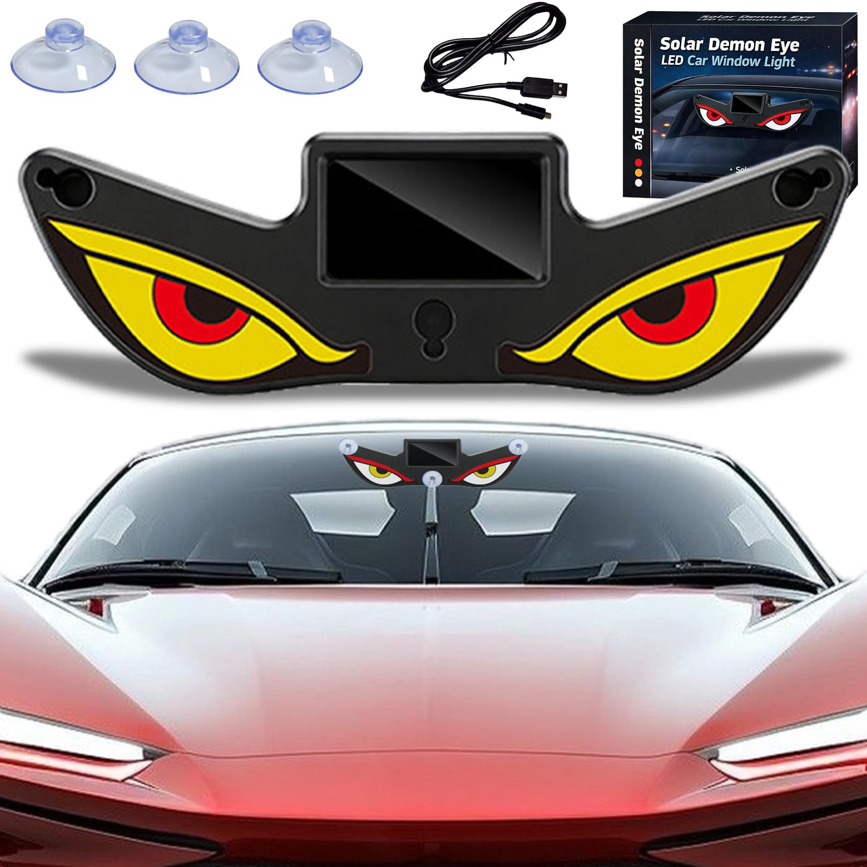 Solar Demon Solar Demon Eye LED Car Window Light - 2026 Solar Powered Devil Eyes ...