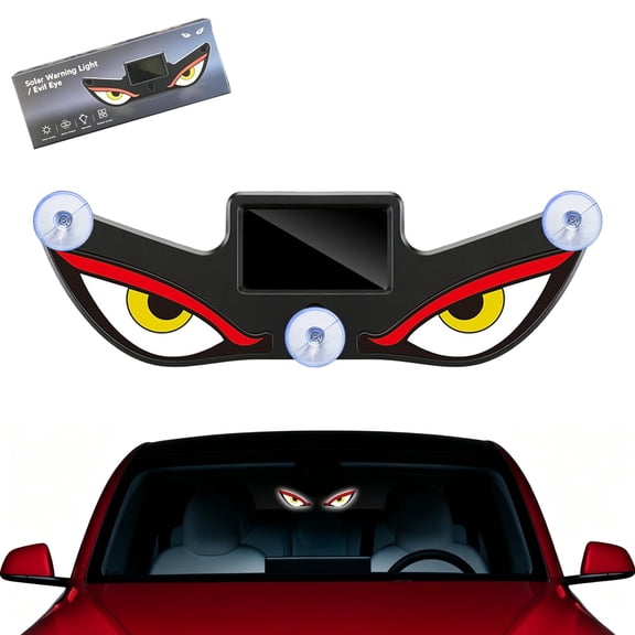 Solar Demon Eye LED Car Window Light, Demon Eye for Windshield , USB-C Rechargeable Waterproof Dynamic Ambient Lamp, Led Demon Eye Lamp