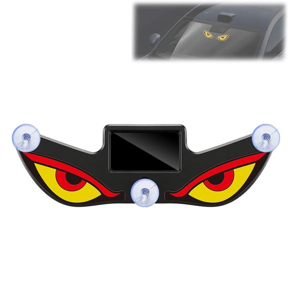 Solar Demon Eye LED Car Window Light, Devil Eyes Lights Dynamic Windshield Ambient Lamp, Suction Mount, No Drill Solar and USB Powered, Universal Fit for Cars SUVs Trucks Vans