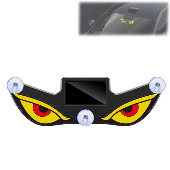 Solar Demon Eye LED Car Window Light, Devil Eyes Lights Dynamic Windshield Ambient Lamp, Suction Mount, No Drill Solar and USB Powered, Universal Fit for Cars SUVs Trucks Vans