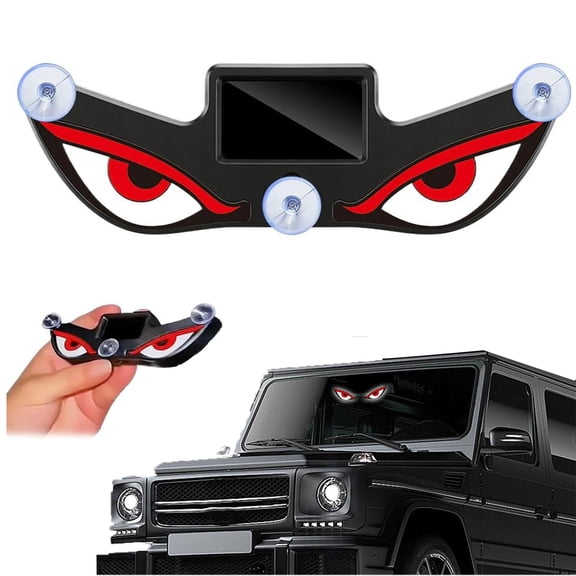 Solar Demon Eye LED Car Window Light, Dynamic Windshield Ambient Lamp Solar and USB Powered Flicker Signal Warning Lights for SUV, Truck RV