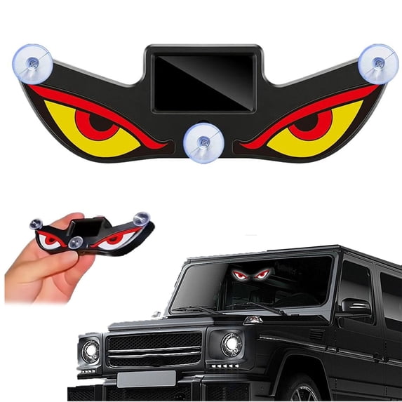 Solar Demon Eye LED Car Window Light, Dynamic Windshield Ambient Lamp Solar and USB Powered Flicker Signal Warning Lights for SUV, Truck RV
