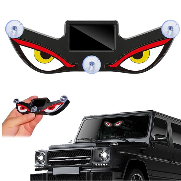 Solar Demon Eye LED Car Window Light, Dynamic Windshield Ambient Lamp Solar and USB Powered Flicker Signal Warning Lights for SUV, Truck RV