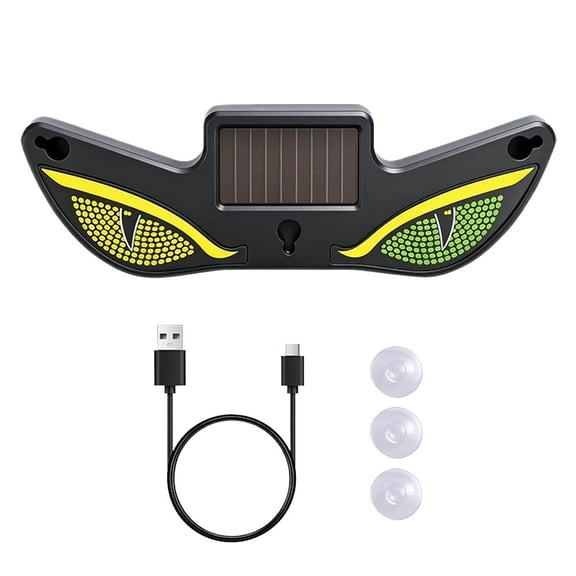 Solar Demon Eye LED Car Window Light - Solar Powered Devils Eyes LED Car Light - Waterproof Devil Eyes Light Cup Dynamic Windshield Lamp for SUV - Truck,Van,RV - Color A