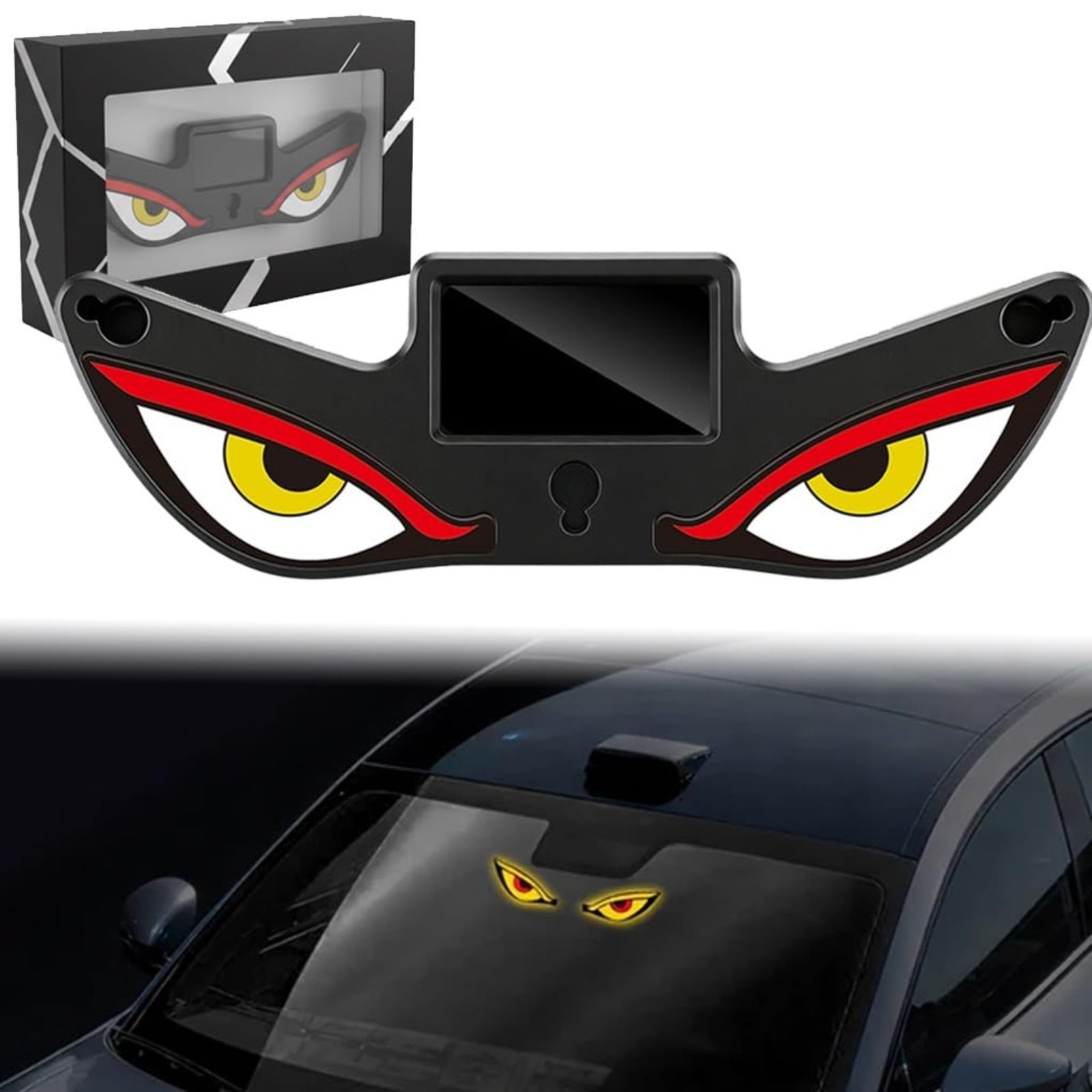 Solar Demon Solar Demon Eye LED Car Window Light – Wireless No Drill Devil Eyes ...