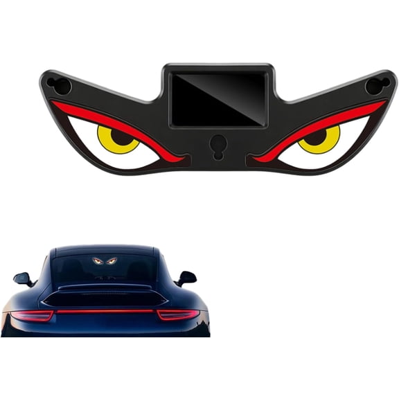 Solar Demon Eye LED Car Window Light Wireless No Drill Suction Cup Mount USB Rechargeable Animated Devil Eyes for Windshield Rear Window SUV Truck RV