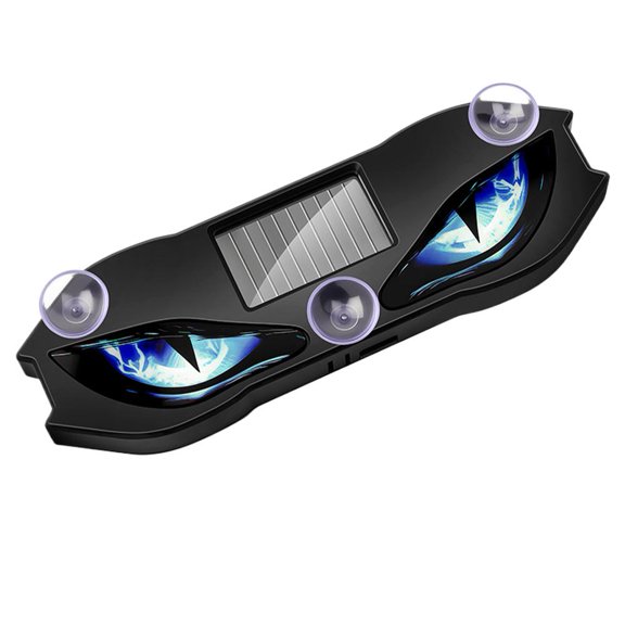 Solar Demon Eye LED Car Wireless Window Light, Devil Eye Light for Windshield Suction Cup Dynamic Windshield Ambient Lamp, Rechargeable USB Powered and Solar Lights for SUV, Truck,Van,RV
