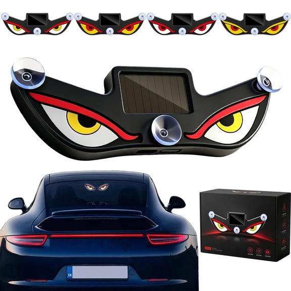Solar Demon Eye Led Car Window Light, Solar & USB Car Strobe Warning Light for Windshield/Rear Window, Waterproof Safety Flasher for SUV, Truck, Van