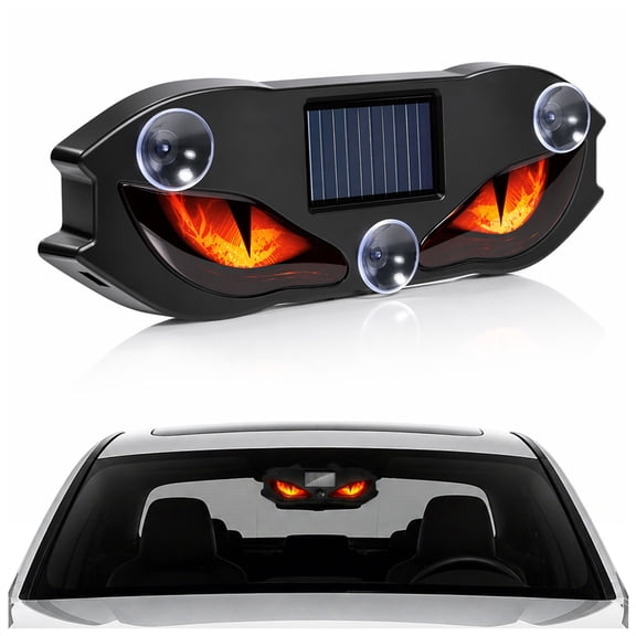 Solar Demon Eye Led Car Window Light,Wireless Devil Eyes for Windshield with Suction Cup,Solar & USB Rechargeable Dynamic Lamp for Cars,SUV,Truck,Rv