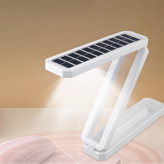 Solar Desk Lamp, Portable Foldable LED Reading Lamp for Office Home, Battery Operated LED Desk Light Strip Cordless Table Lamp Bedside Night Light for Office, Bedroom, Travel, Emergency