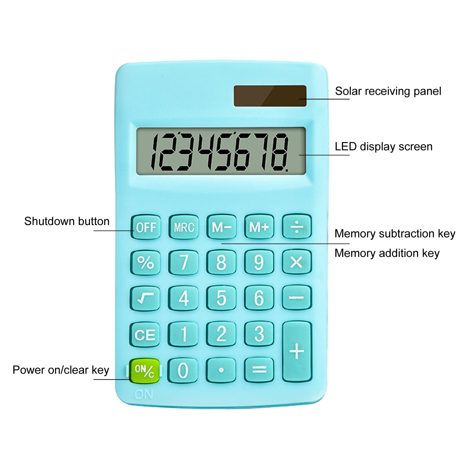 Solar Desktop Tablet Calculator Simples Ultrathin 8digit Screen Clear