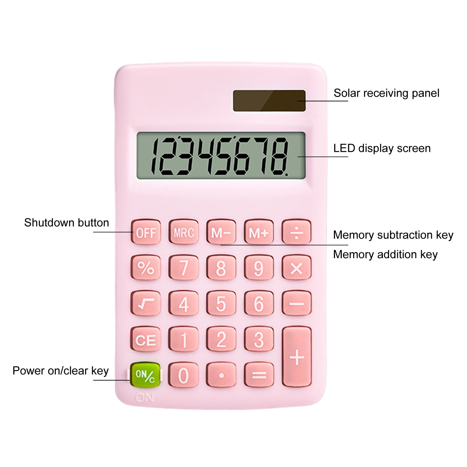 Solar Desktop Tablet Calculator Simples Ultra-thin 8-digit Screen Clear ...
