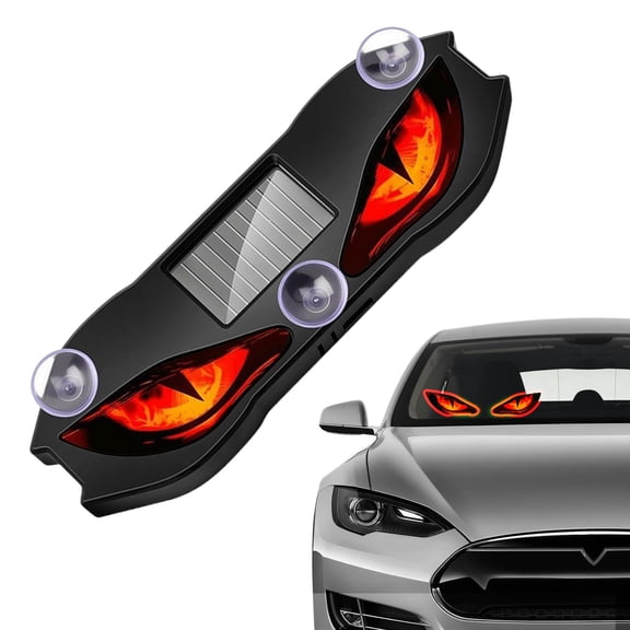 Solar Devil Eyes LED Car Windshield Light, Solar Powered Car Window LED Eyes Warning Light, Flashing Devil Eyes Car LED Eyes Light for SUV Truck Van RV Motorcycle Universal Auto Light