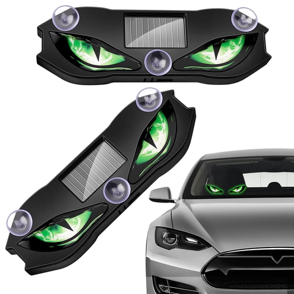 Solar Devil Eyes LED Car Windshield Light, Solar Powered Car Window LED Eyes Warning Light, Flashing Devil Eyes Car LED Eyes Light for SUV Truck Van RV Motorcycle Universal Auto Light