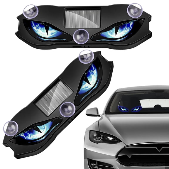 Solar Devil Eyes LED Car Windshield Light, Solar Powered Car Window LED Eyes Warning Light, Flashing Devil Eyes Car LED Eyes Light for SUV Truck Van RV Motorcycle Universal Auto Light