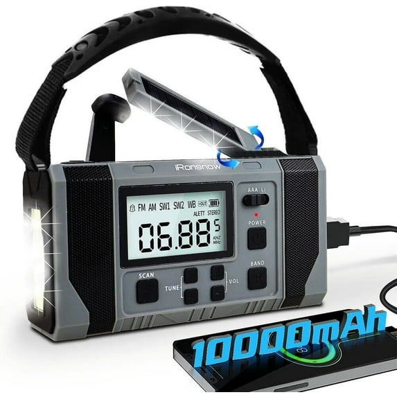 Solar Disaster Prevention Multifunctional Radio, Manual Power Generation