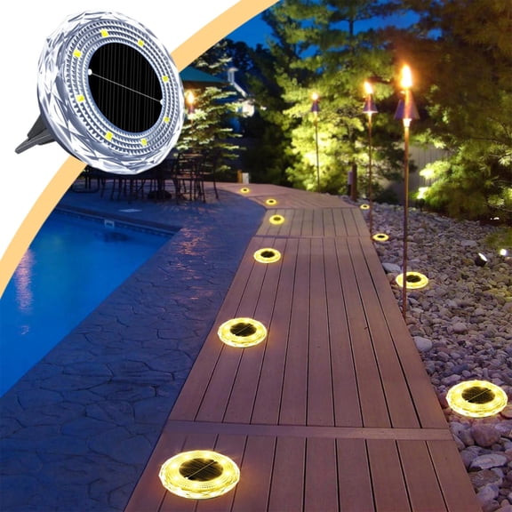 Solar Disc Lights for Outdoor Pathways and Lawns | Flat In-Ground Design for Patios & Gardens | Waterproof LED Solar Lights for Walkways and Yards