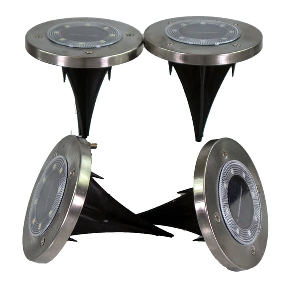 5 Star Super Deals Diffusing Lens LED Solar Disc Powered Disk, (4 Pack)