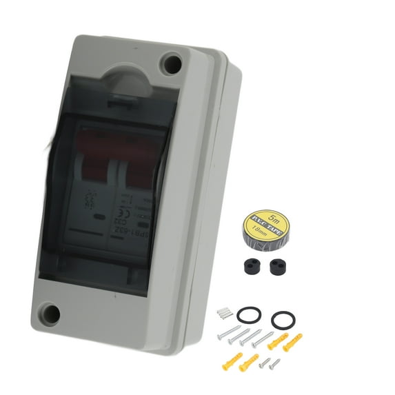 Solar Disconnect Switch Photovoltaic Circuit Isolator, Miniature RV Breaker Box DC500V IP65 Waterproof 32A - Outdoor Rated PV System Safety Switch, Compact & Durable, Easy Installation