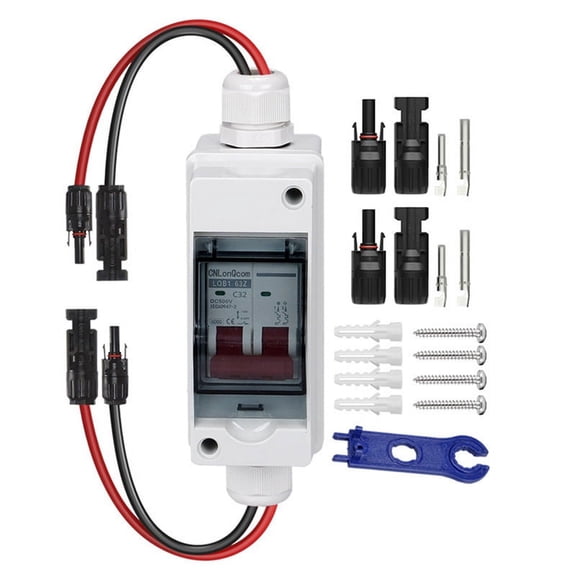 Solar Disconnect Switch Photovoltaic PV Combiner Box 400V DC Circuit Breaker IP65 Waterproof 25A