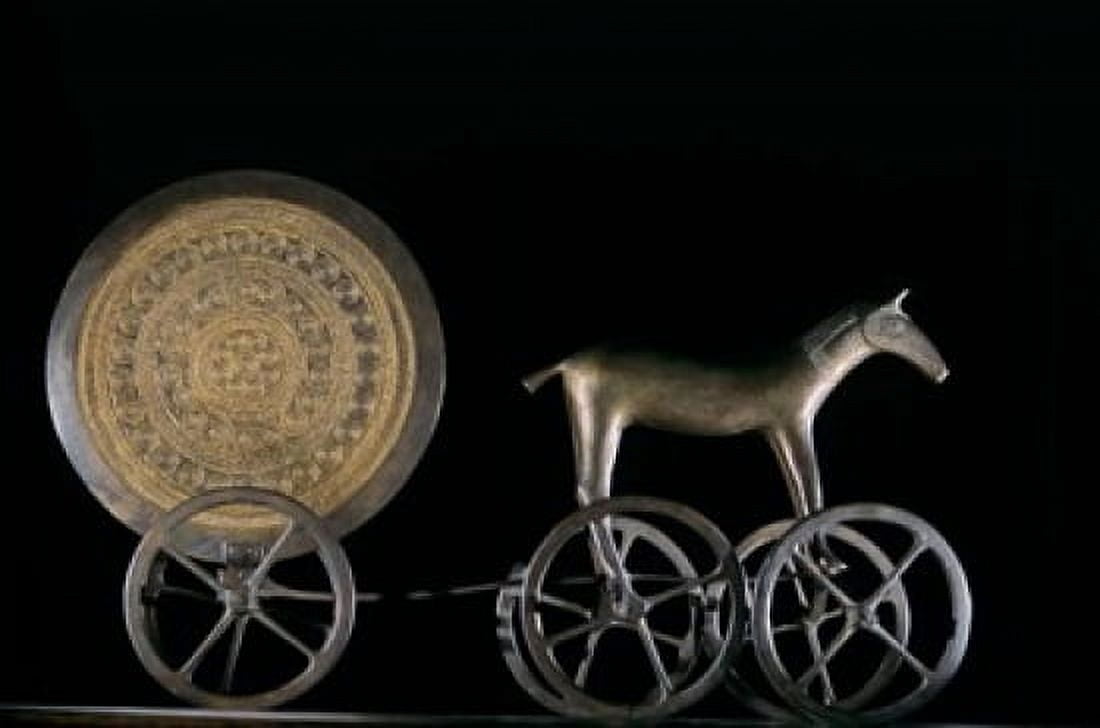 Solar Disk with Chariot and Horse Replica Canvas Art - Kenneth Garrett DanitaDelimont (28 x 19)