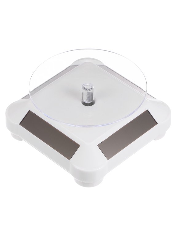 Solar Display Stand Turntable 360 Rotating ABS, White