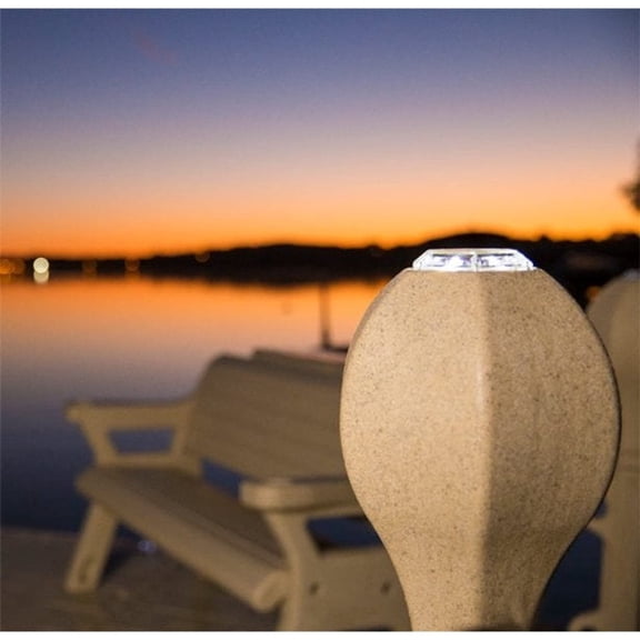 Solar Dock Lights | Wave Armor Wave Dock Hexagon Super Bright Solar Dock Lights (2 Pack)