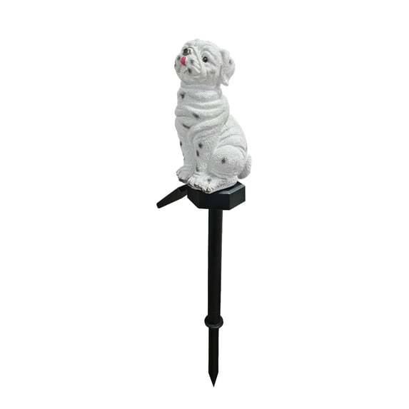 Solar Dog Garden Stake Light, 18.11in Outdoor White Dog Solar Pathway Light, Yard Decor for Lawn Patio Walkway