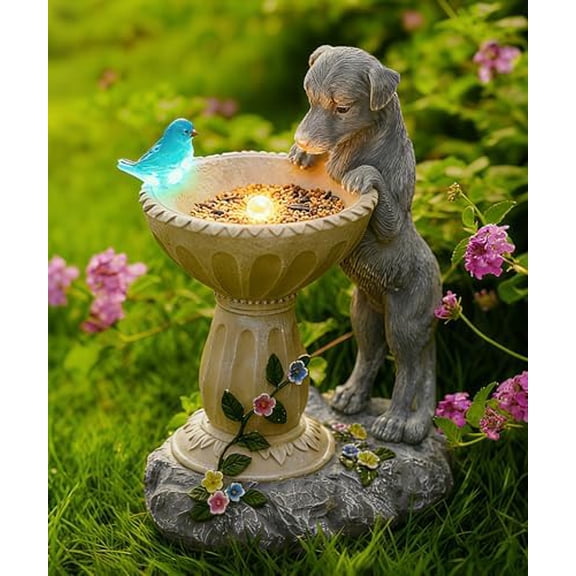 Solar Dog Garden Statues: Outdoor Decor Ornaments for Outside Decorations Lawn Porch Yard Art Patio Balcony - Birthday Gifts for Mom Grandma Women Lover$$Garden & Patio