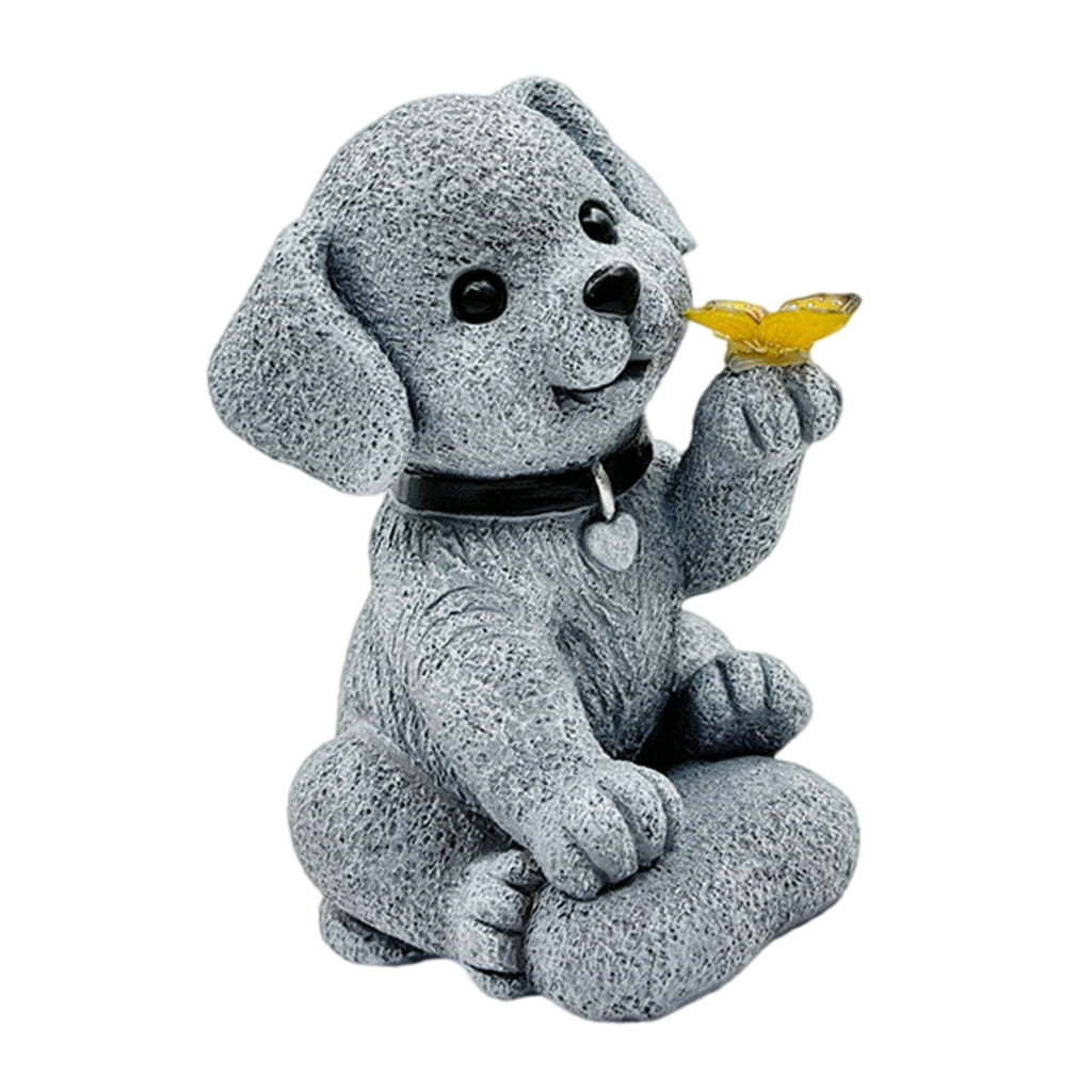 Solar Dogs Garden Statue Outsides Decorations Puppy Ornaments with Solar Lights Yard Art Birthday Gifts Funny Solar Dogs