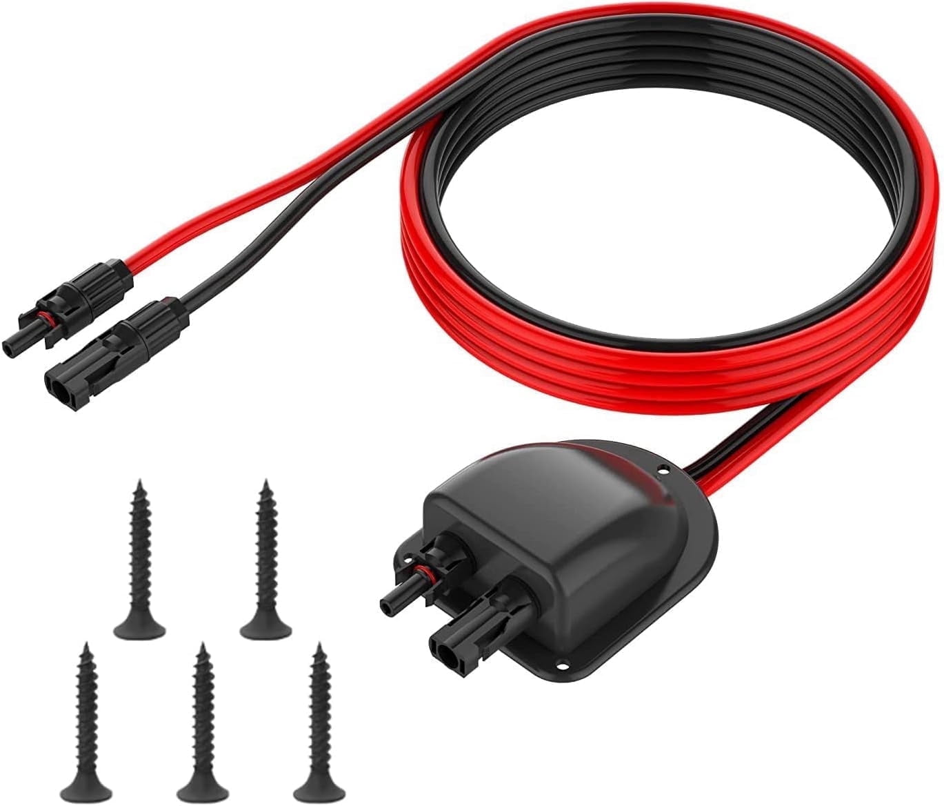 Solar Double Cable Entry Gland with 10Ft 10AWG Solar Extension Cable MC4 Connectors for Solar Junction Box Fit for Rv Boat Camper Solar Waterproof Cable Gland Tinned Copper Wire