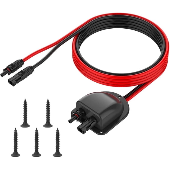 Solar Double Cable Entry Gland with 10Ft 10AWG Solar Extension Cable MC4 Connectors for Solar Junction Box Fit for Rv Boat Camper Solar Waterproof Cable Gland Tinned Copper Wire