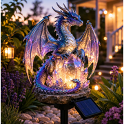 Solar Dragon Crystal Garden Light, Waterproof Outdoor Solar Dragon Crystal Lamp with Integrated Solar Panel, Magical Night Lighting Yard Decoration