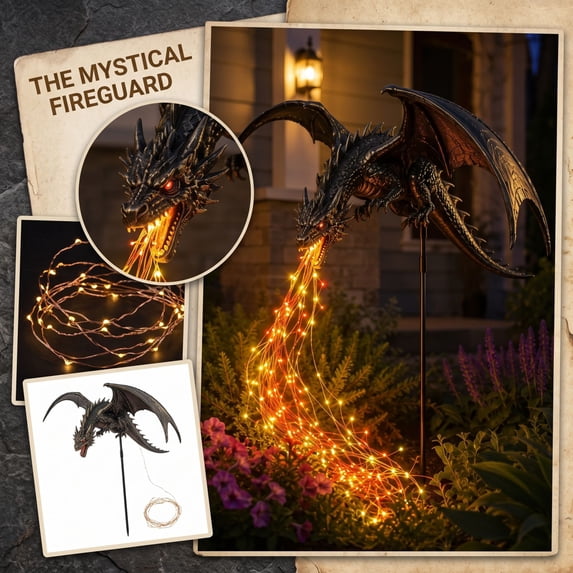 Solar Dragon Fire Garden Light, Solar Dragon Fire Garden Stake Light,Decorative Outdoor Stake Lamp, perfect for garden accents, lawn